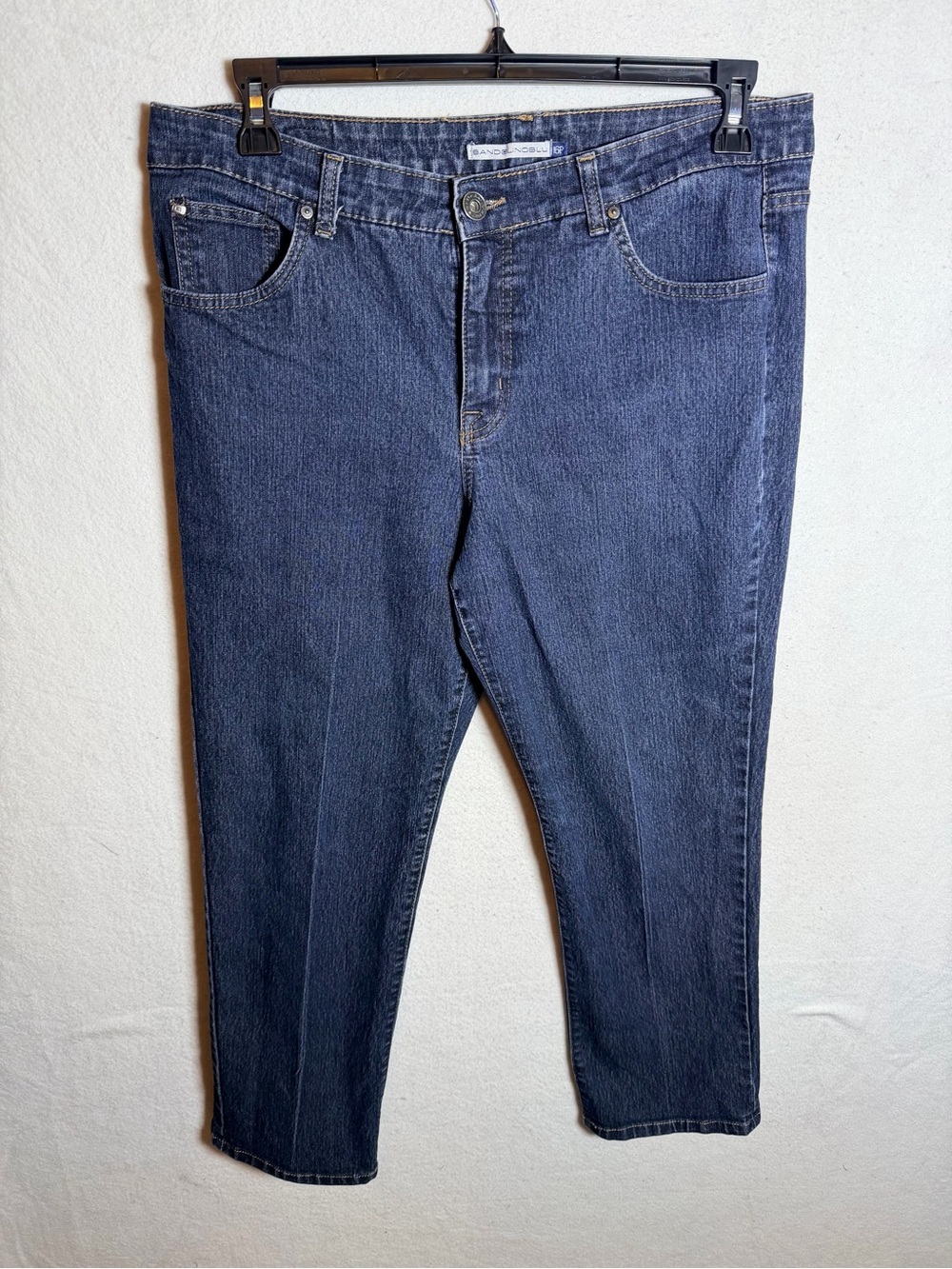 Bandolino Blu "Mandie" Classic Straight Leg Jeans - Dark Wash - 16 Petite